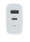 Ładowarka Maxlife MXTC-06AC 30W 1x,USB-C 1xUSB QC biała