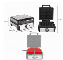 Gofrownica  Eldom WA1600 2 gofry 2000W regulacja czarno - srebrna