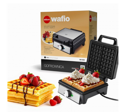 Gofrownica  Eldom WA1600 2 gofry 2000W regulacja czarno - srebrna