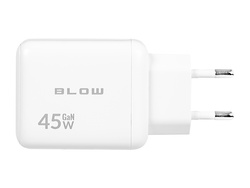 Ładowarka Blow 45W 1x USB-C  1x USB QuickCharge 3.0 biała