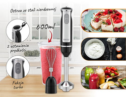 Blender Camry CR4621 1000W inox trzepaczka kubek czarny