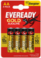 Bateria Eveready LR6/4BP Alkaline Gold AA - komplet 4 sztuk
