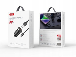 Ładowarka XO CC56 samochodowa 30W czarna 1x USB-C, 1xUSB QC