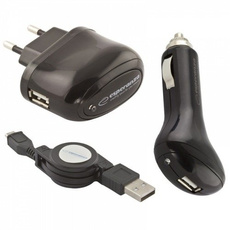 Ładowarka Esperanza EZ116 micro USB 1A sieć/samoch