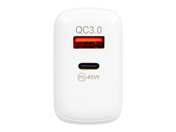 Ładowarka Blow 45W 1x USB-C  1x USB QuickCharge 3.0 biała
