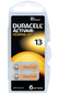 Bateria Duracell DA13 do aparatu słuchowego - komplet 6 sztuk