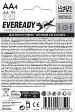 Bateria Eveready R6/4BP Super Heavy Duty AA - komplet 4 sztuk