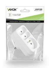 Rozgałęźnik Vayox VA--0135 2+1g biały