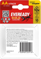 Bateria Eveready LR6/4BP Alkaline Gold AA - komplet 4 sztuk