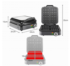 Gofrownica  Eldom WA1700 4 gofry 2000W regulacja czarno srebrny