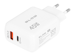 Ładowarka Blow 45W 1x USB-C  1x USB QuickCharge 3.0 biała