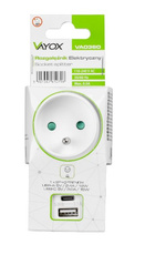 Rozgałęźnik Vayox VA--0360 1 gniazdo i  USB/USB-C 